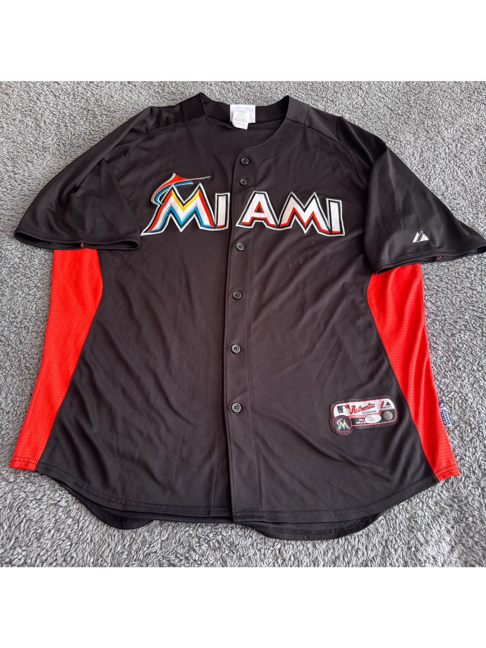 Autographed Authentic Majestic Don Mattingly MLB Miami Marlins Black Jersey JSA
